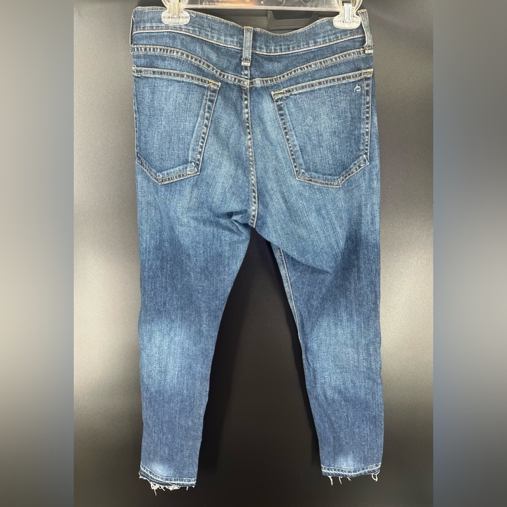Rag & Bone 10 Inch Dre Denim Jeans In Bainbridge Wash Raw Hem Frayed Ankle 29 - Picture 4 of 11
